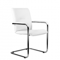 Кресло посетителя София хром (Кожзам Z01 белый)