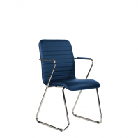 Кресло посетителя Честер хром (экокожа /синий/)