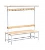Скамья для спортивных раздевалок двусторонняя с полкой для головных уборов Скамья для спортивных раздевалок двусторонняя с полкой для головных уборов