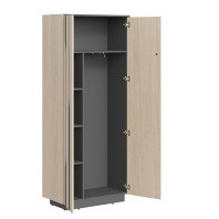 Гардероб серии "Line" (Дуб светлый/черный графит, 900х430х2100 мм)