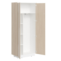 Гардероб серии "Line" (Дуб светлый/белый, 900х430х2100 мм)