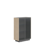 Шкаф средний широкий со стеклом в метал.раме серии "Line"