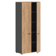 Шкаф с глухими дверьми JHC 85.1 серии «JAY» (Дуб Бофорд/антрацит, 856 х 432 х 1949 мм) Шкаф с глухими дверьми JHC 85.1 серии «JAY» (Дуб Бофорд/антрацит, 856 х 432 х 1949 мм)