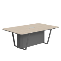 Стол переговорный 2200 серии "Line" (Дуб светлый, м/к черный графит, 2200х1340х754 мм) Стол переговорный 2200 серии "Line" (Дуб светлый, м/к черный графит, 2200х1340х754 мм)