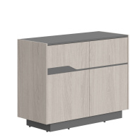 Тумба-комод с распашными дверями серии "Line" (Дуб серый/ черный графит, 1030х430х814 мм)