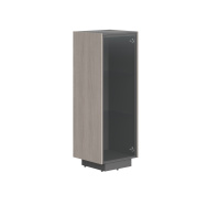 Шкаф средний узкий со стеклом в метал.раме серии "Line" (Дуб серый/черный графит, 464х430х1305 мм) Шкаф средний узкий со стеклом в метал.раме серии "Line" (Дуб серый/черный графит, 464х430х1305 мм)