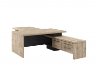 Стол руководителя с опорной тумбой  и брифингом без блока розеток Т-818 для кабинета руководителя «Т