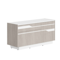Тумба-комод с распашной дверью и двумя выдвижными ящиками серии "Line" (Дуб серый/ белый, 1300х430х645 мм ) Тумба-комод с распашной дверью и двумя выдвижными ящиками серии "Line" (Дуб серый/ белый, 1300х430х645 мм )
